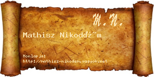 Mathisz Nikodém névjegykártya